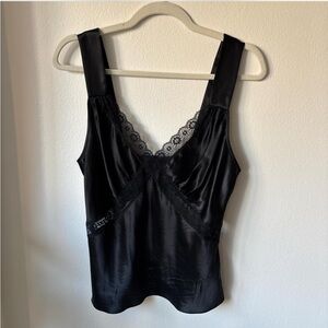 Reformation black silk tank top